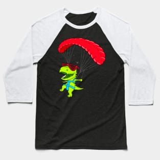Funny Paragliding Dinosaur Paraglider Baseball T-Shirt